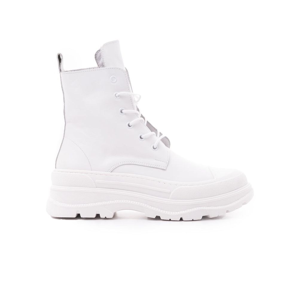 White leather boots.